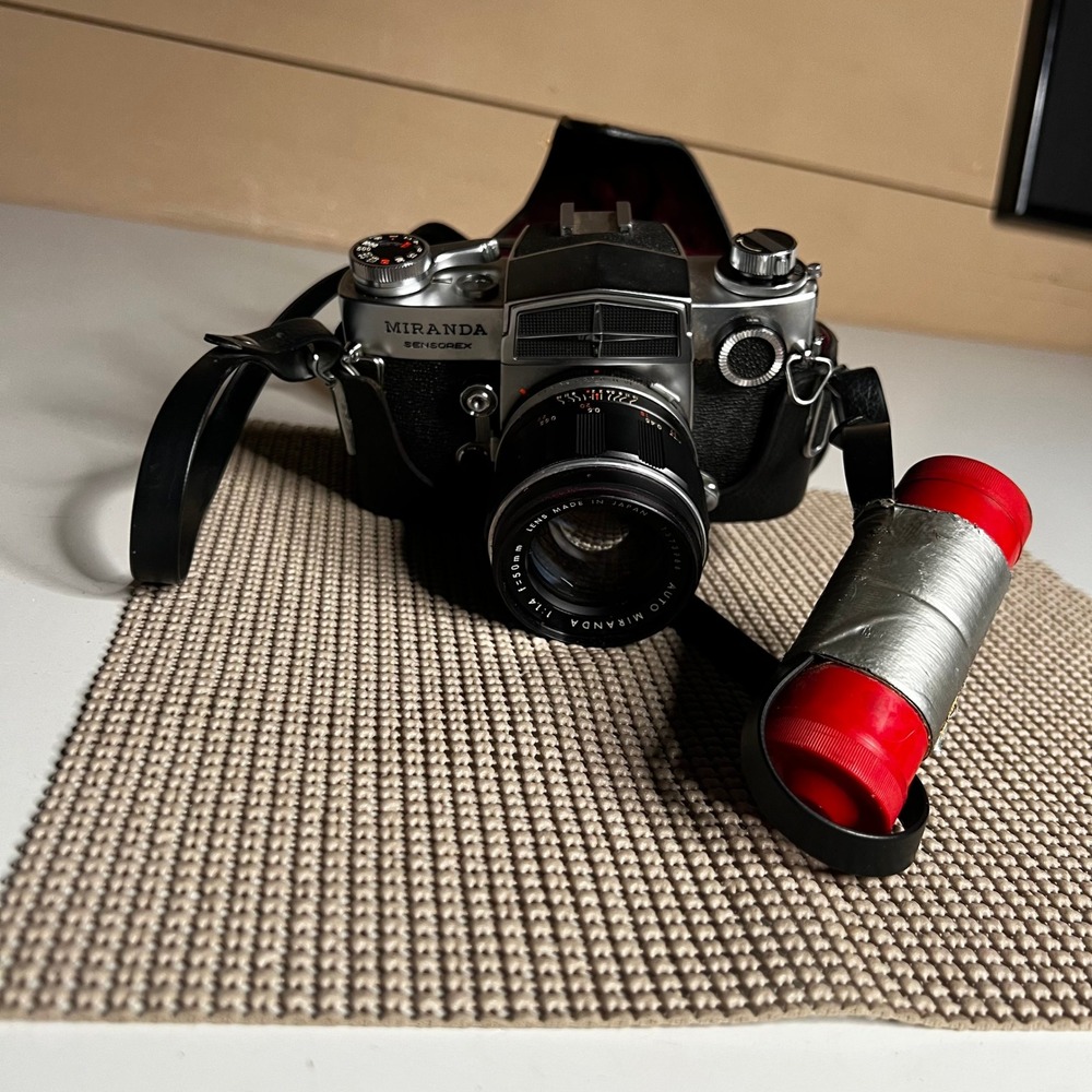 Vintage Miranda Sensorex 35mm SLR Camera with Auto Miranda 50mm f1.4 Lens Case